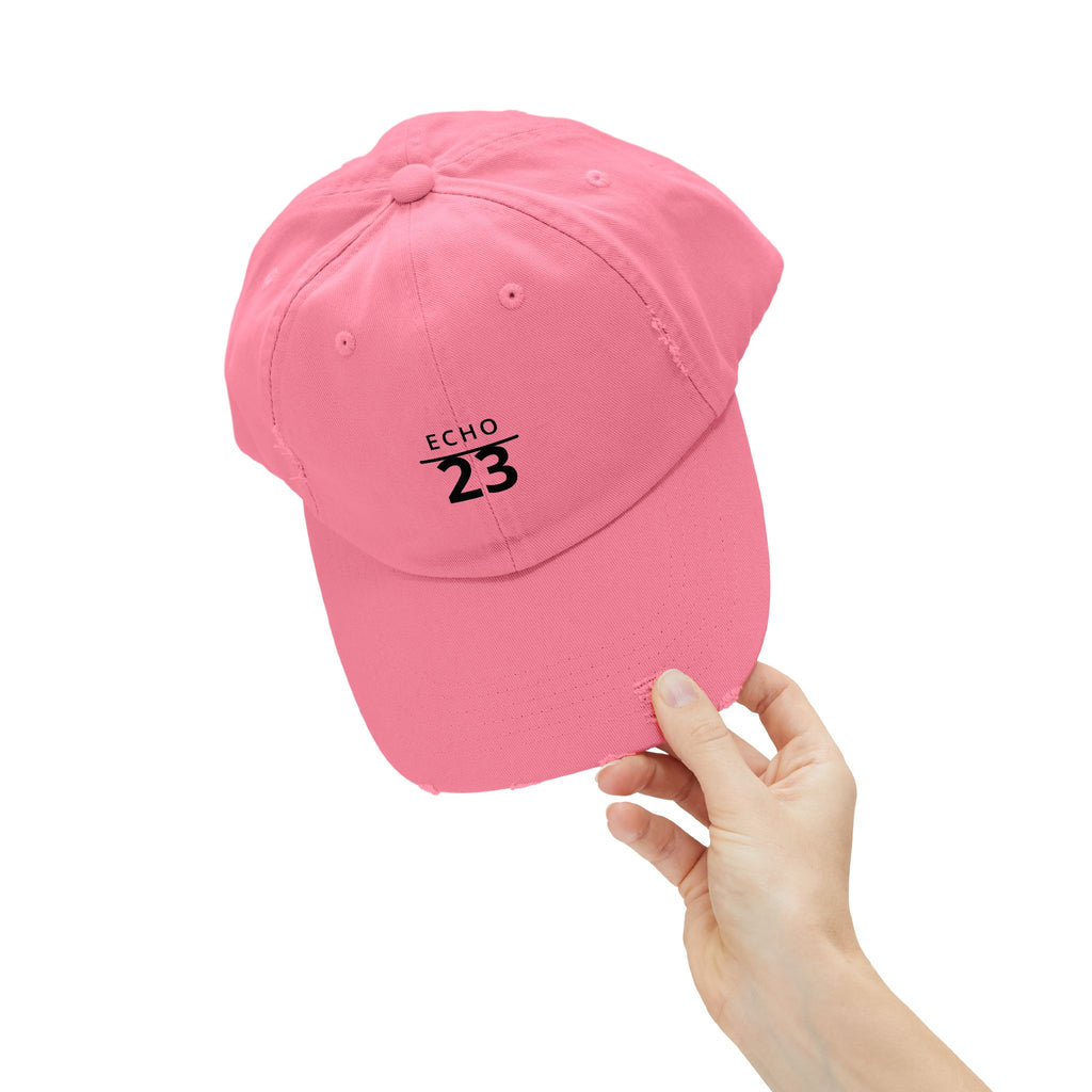 Distressed Echo 23 Baseball Cap — Vintage Washed Dad Hat