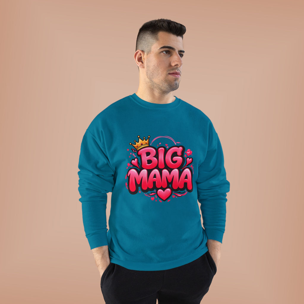 Big Mama Crewneck Sweatshirt — Pink Crown Graphic Mom Gift