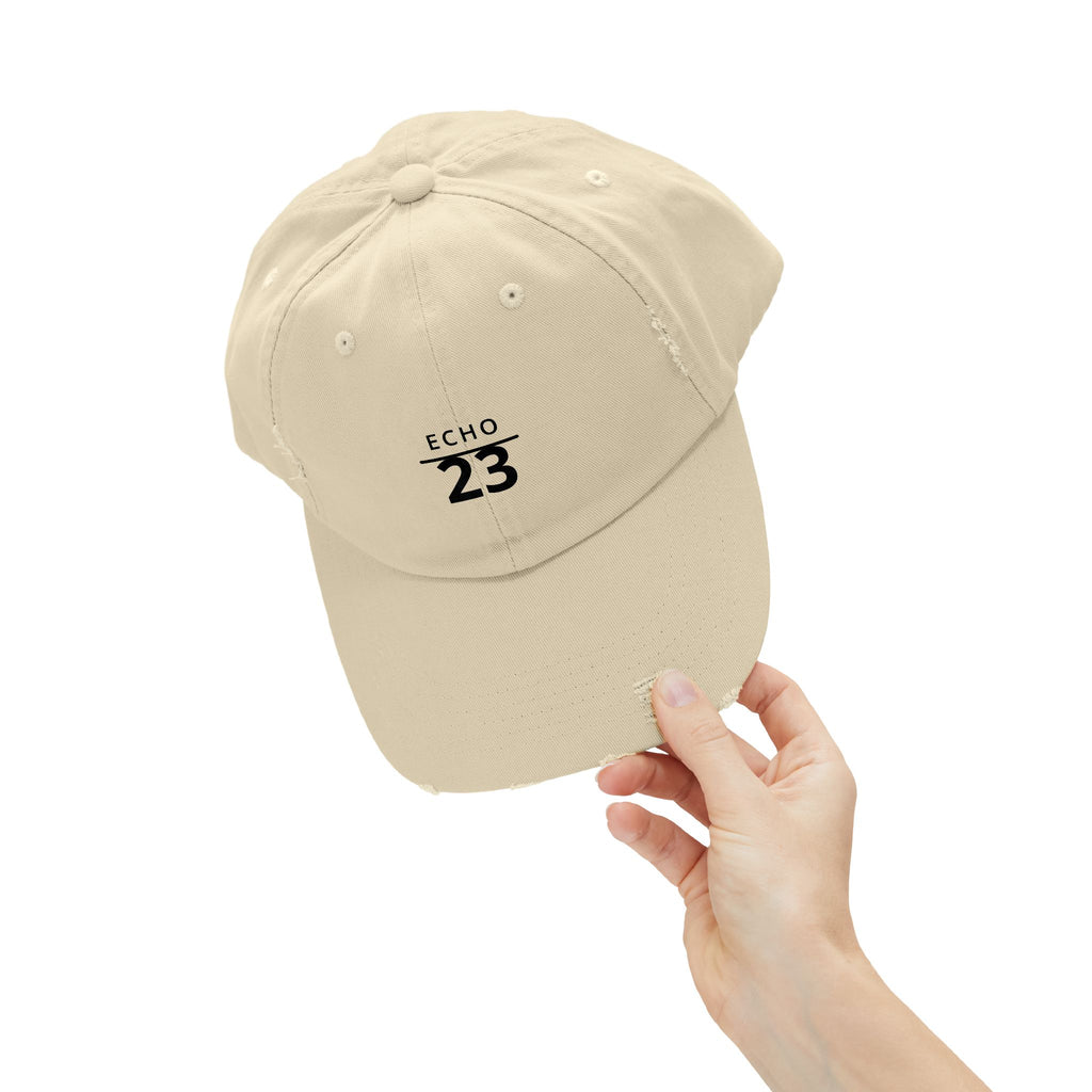 Distressed Echo 23 Baseball Cap — Vintage Washed Dad Hat