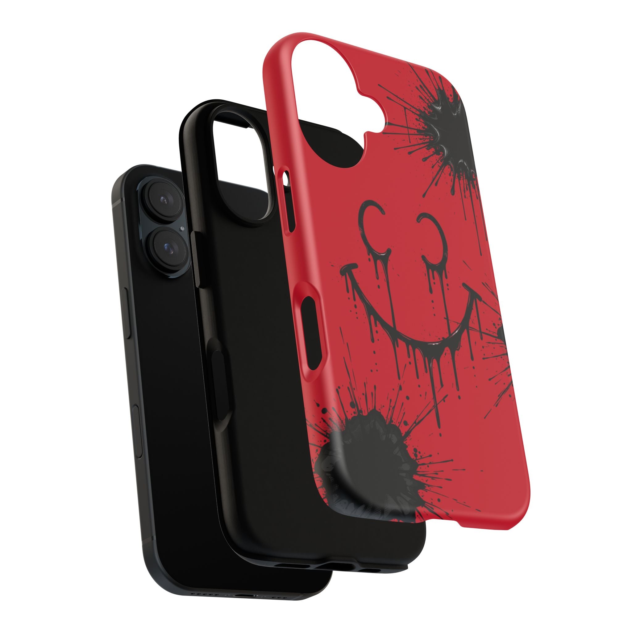 Protective Phone Case — Red Drip Smile Splatter Design