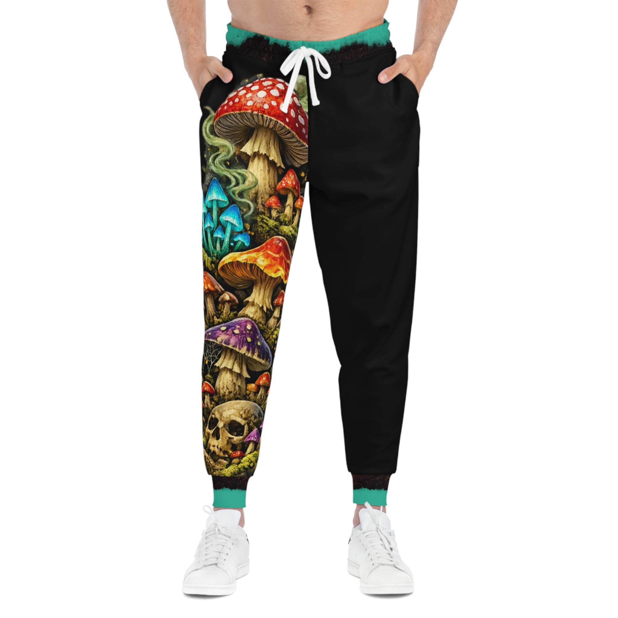 Psychedelic Mushroom Skull Joggers — Gothic AOP Athletic Pants