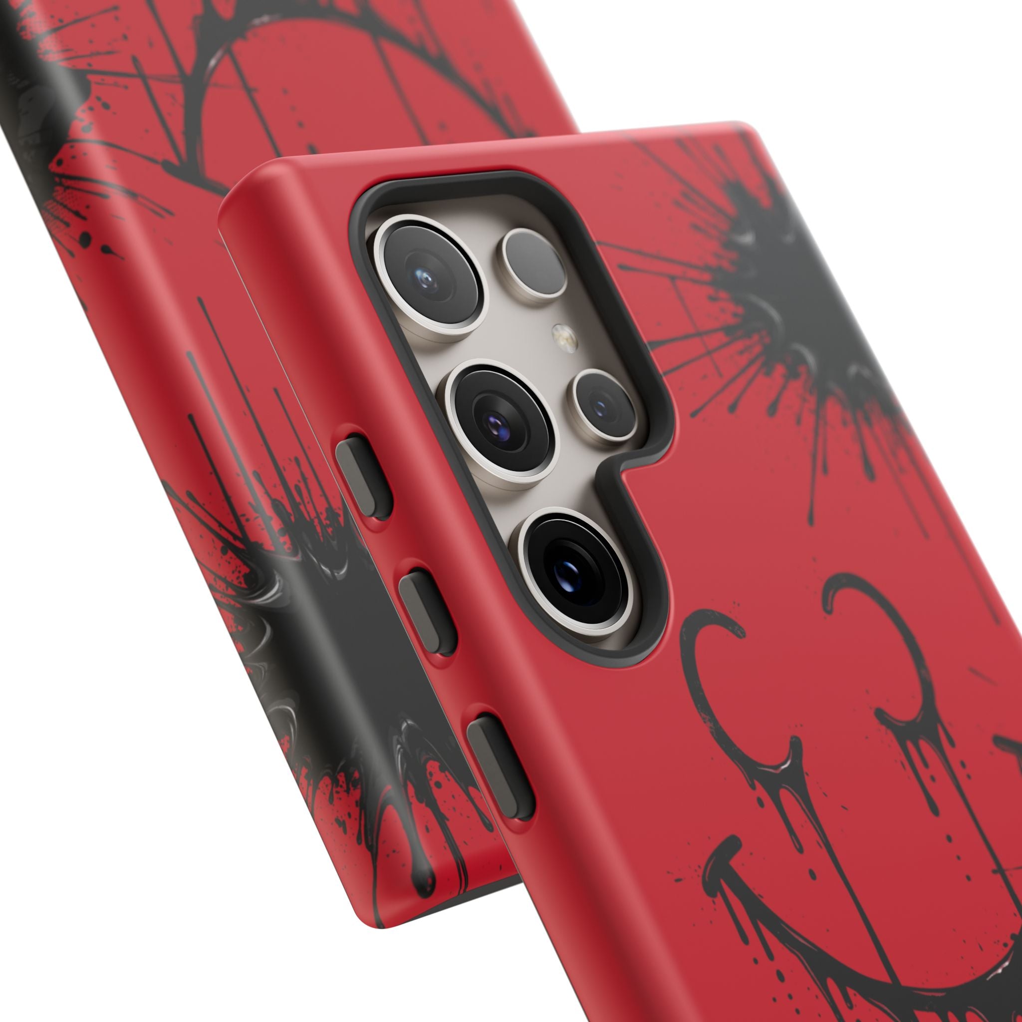 Protective Phone Case — Red Drip Smile Splatter Design