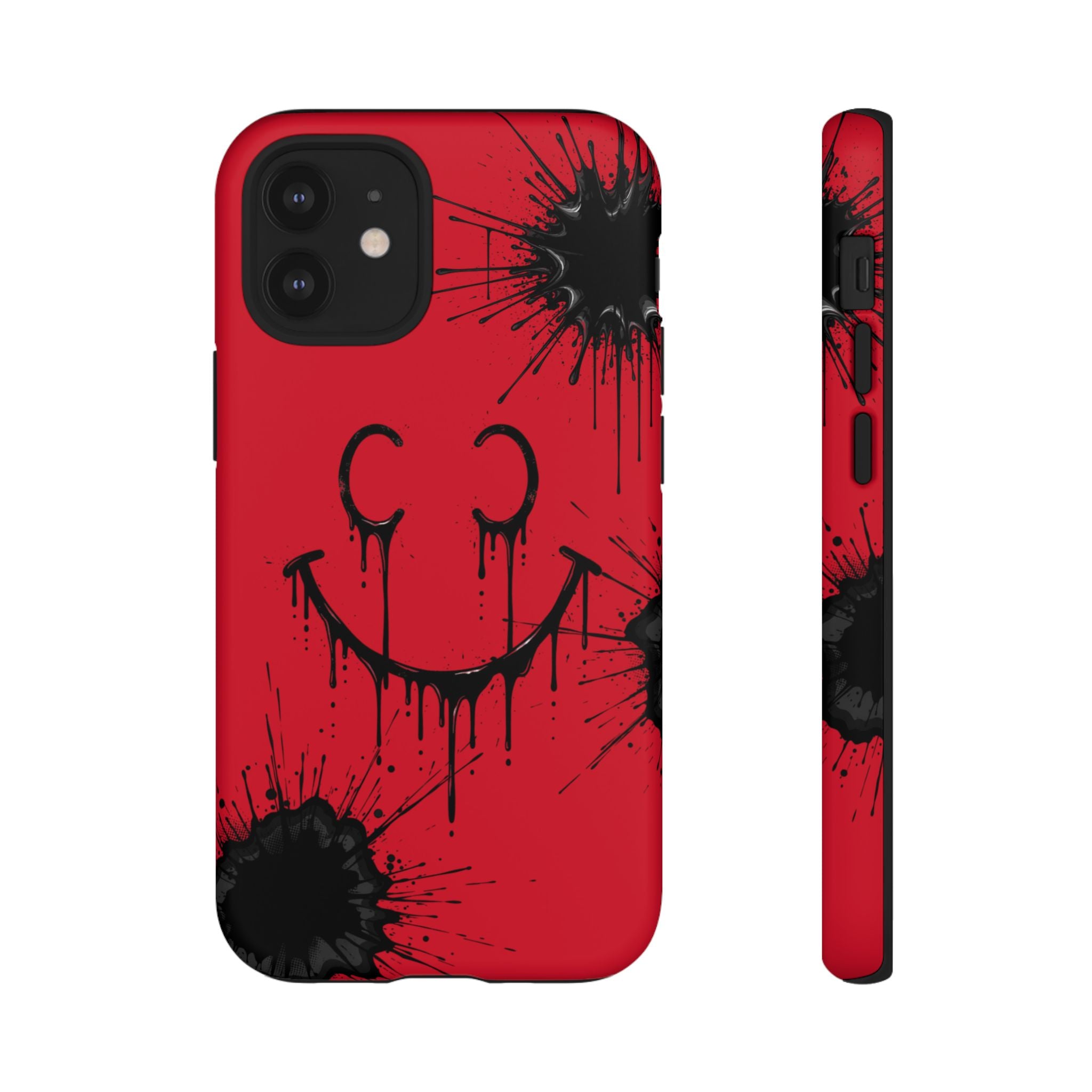 Protective Phone Case — Red Drip Smile Splatter Design