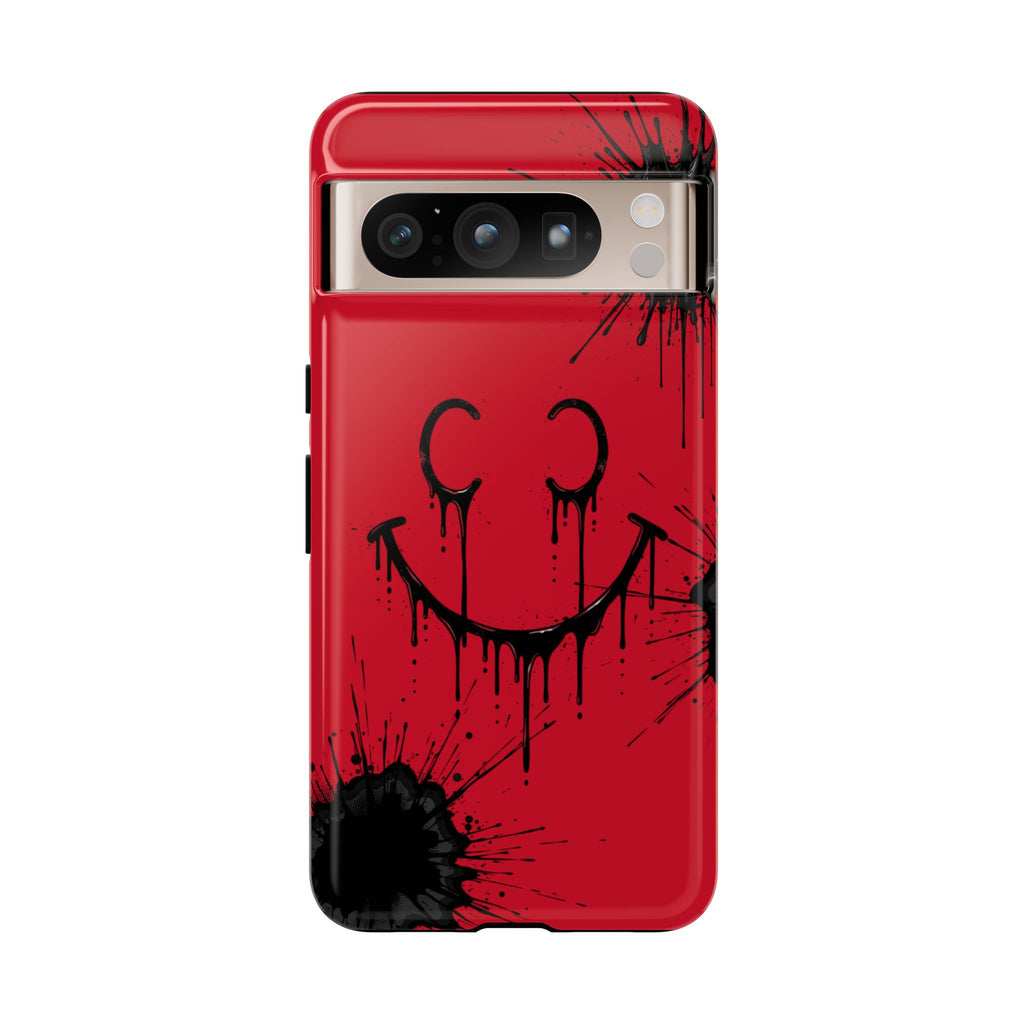 Protective Phone Case — Red Drip Smile Splatter Design