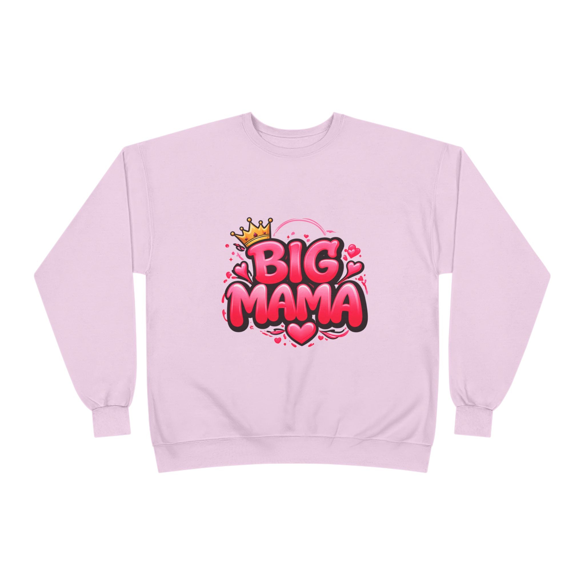 Big Mama Crewneck Sweatshirt — Pink Crown Graphic Mom Gift