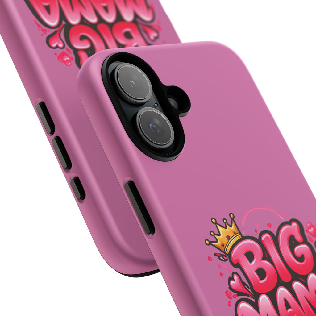 Big Mama Pink Phone Case — Cute Crowned Heart Graphic Tough Case