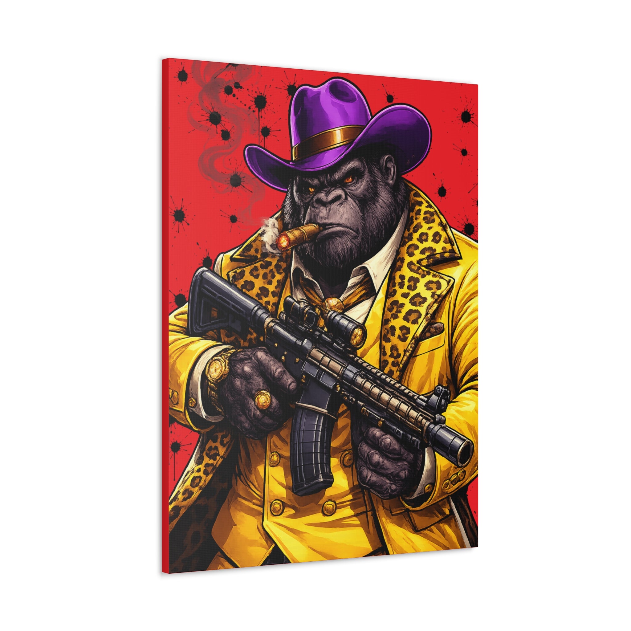 Gorilla Don Pablo Canvas — Bold Pimp-Style Art Print