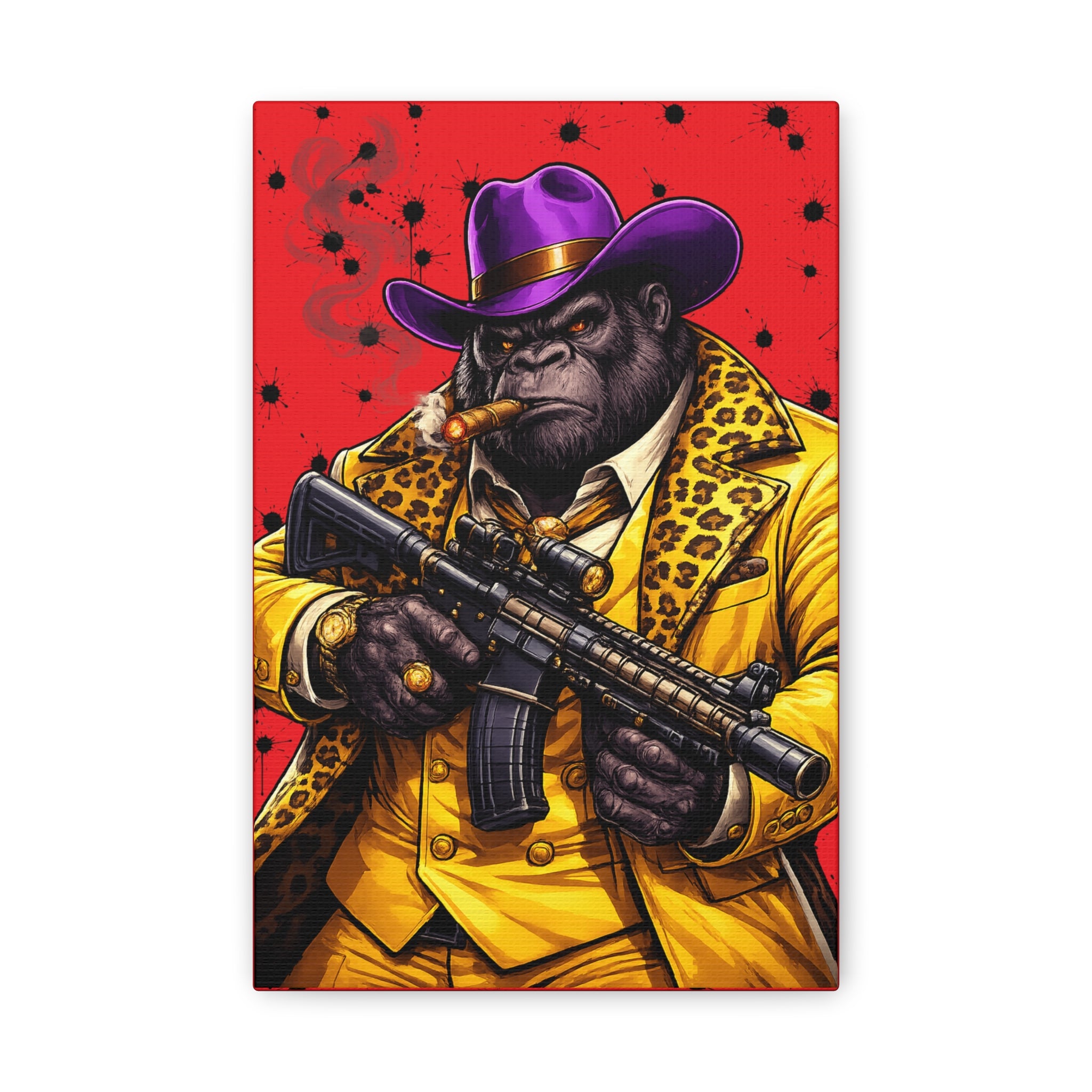 Gorilla Don Pablo Canvas — Bold Pimp-Style Art Print