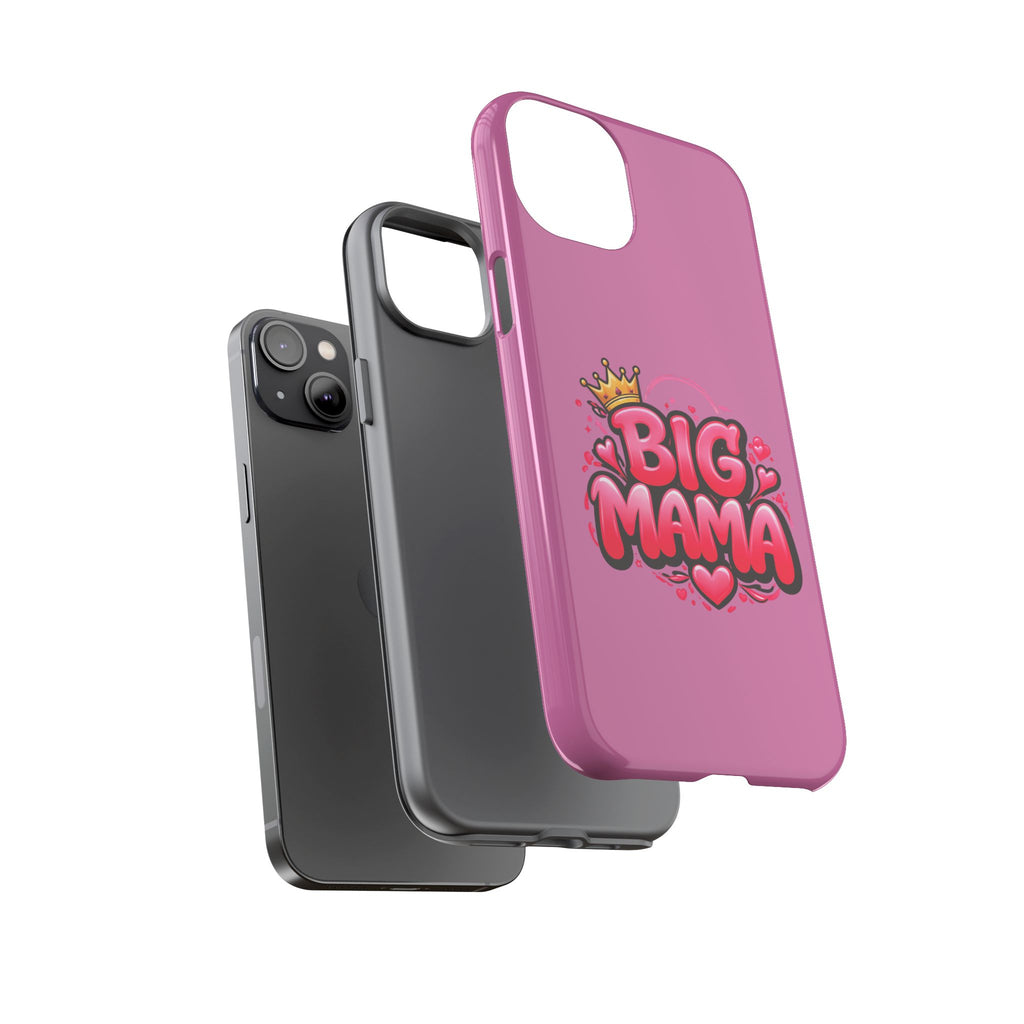 Big Mama Pink Phone Case — Cute Crowned Heart Graphic Tough Case