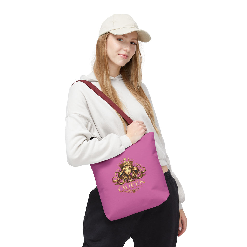 Queen Crown Pink Tote Bag — "Mind Yours" Graphic All-Over Print