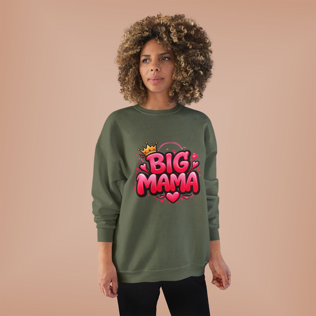 Big Mama Crewneck Sweatshirt — Pink Crown Graphic Mom Gift