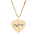 Engraved Hidden Message Heart Necklace — "Focus" Reveal Locket (Customizable)