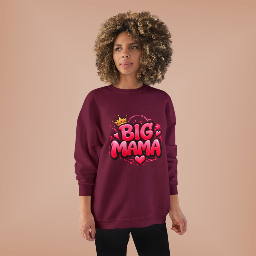 Big Mama Crewneck Sweatshirt — Pink Crown Graphic Mom Gift