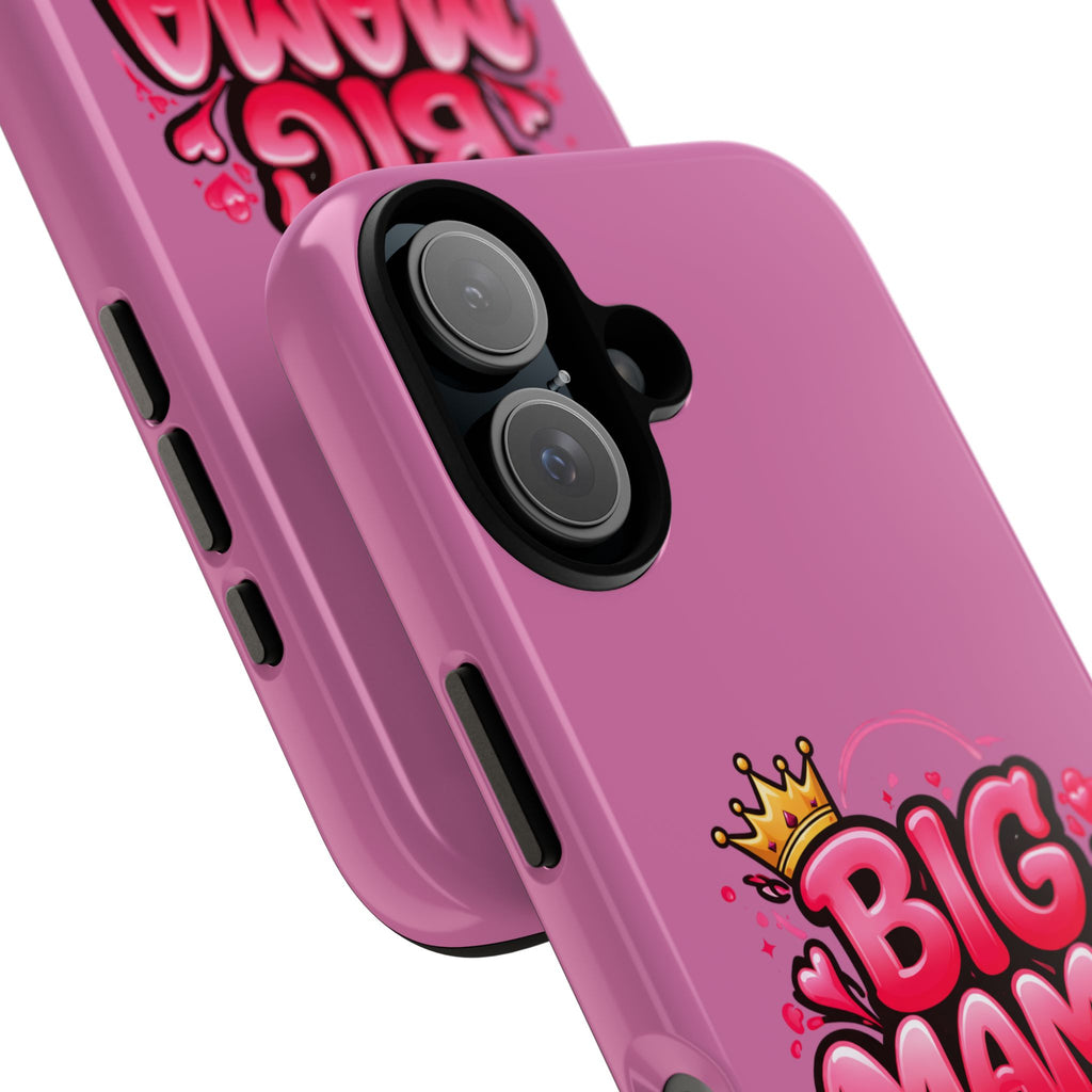 Big Mama Pink Phone Case — Cute Crowned Heart Graphic Tough Case