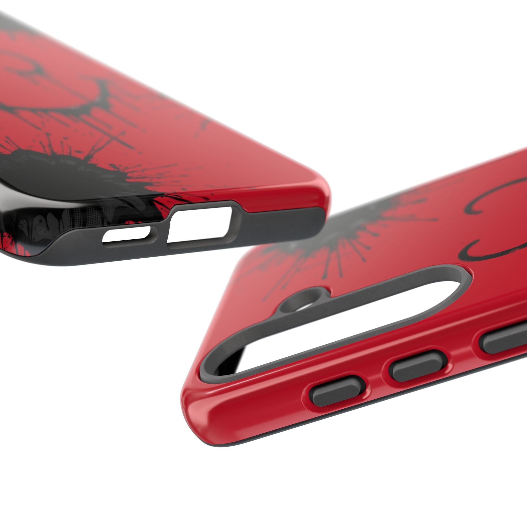 Protective Phone Case — Red Drip Smile Splatter Design