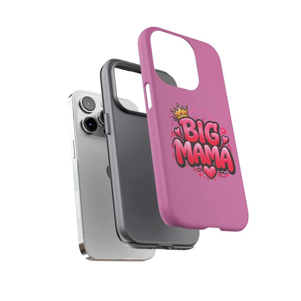 Big Mama Pink Phone Case — Cute Crowned Heart Graphic Tough Case