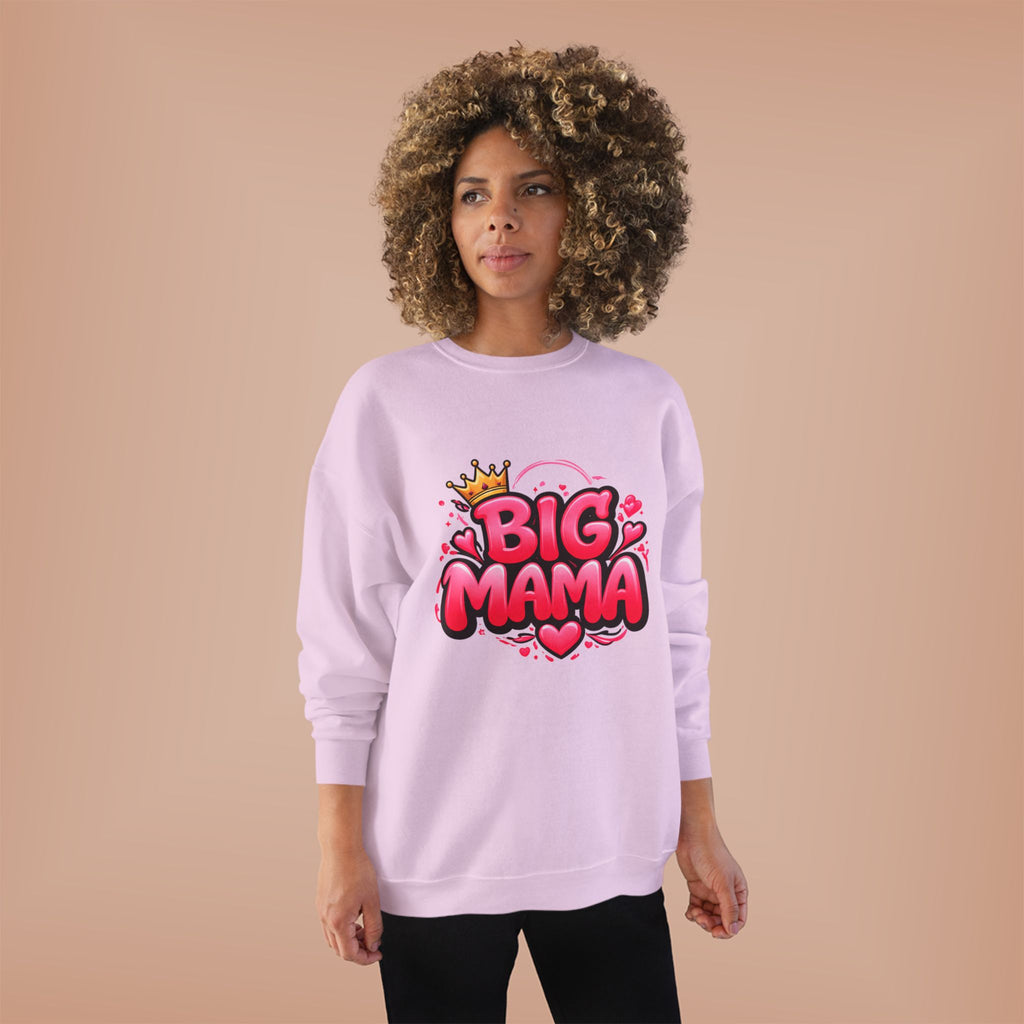 Big Mama Crewneck Sweatshirt — Pink Crown Graphic Mom Gift