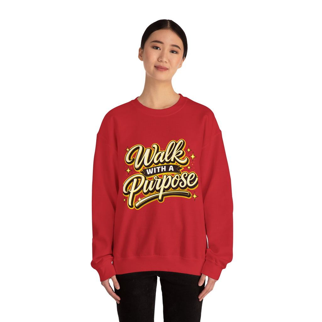 Walk With a Purpose Crewneck Sweatshirt — Inspirational Graphic Pullover