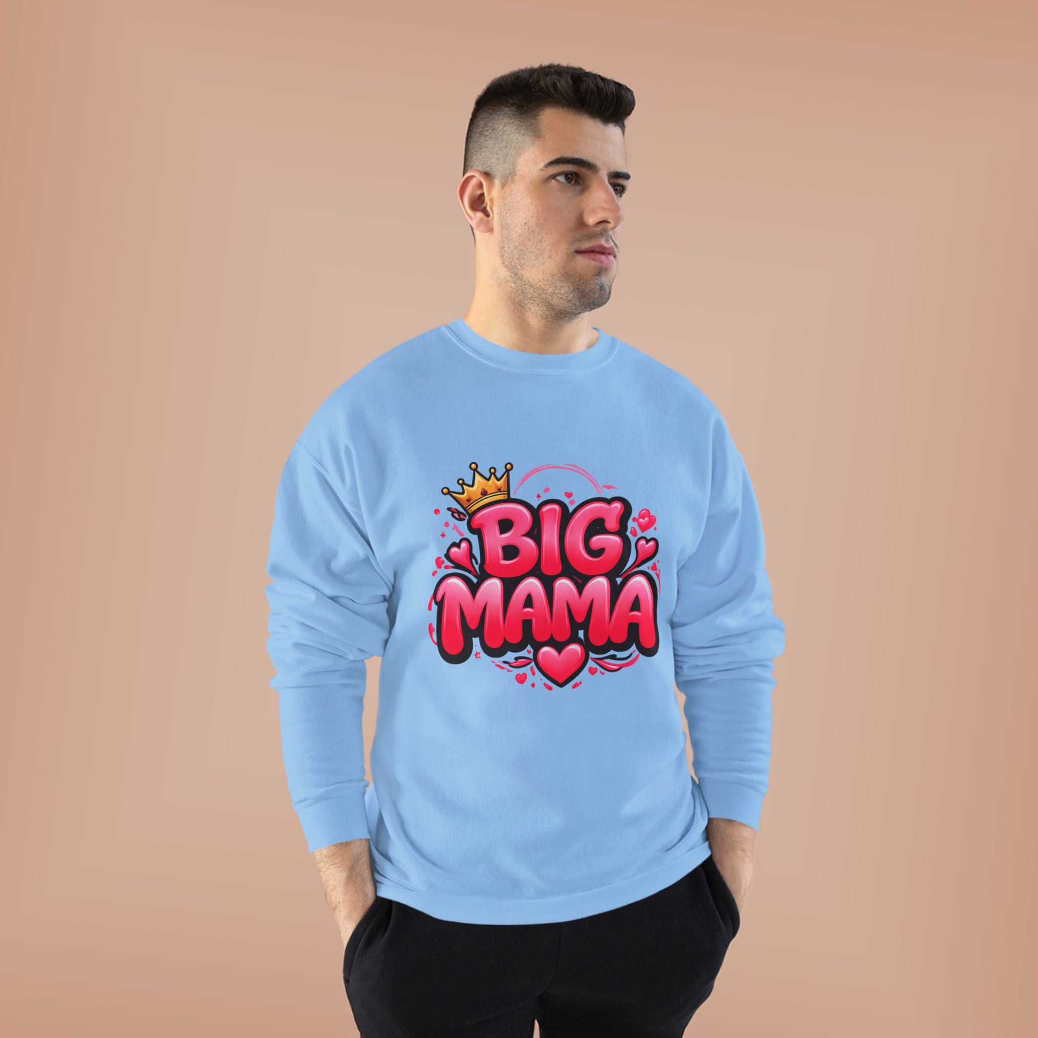 Big Mama Crewneck Sweatshirt — Pink Crown Graphic Mom Gift
