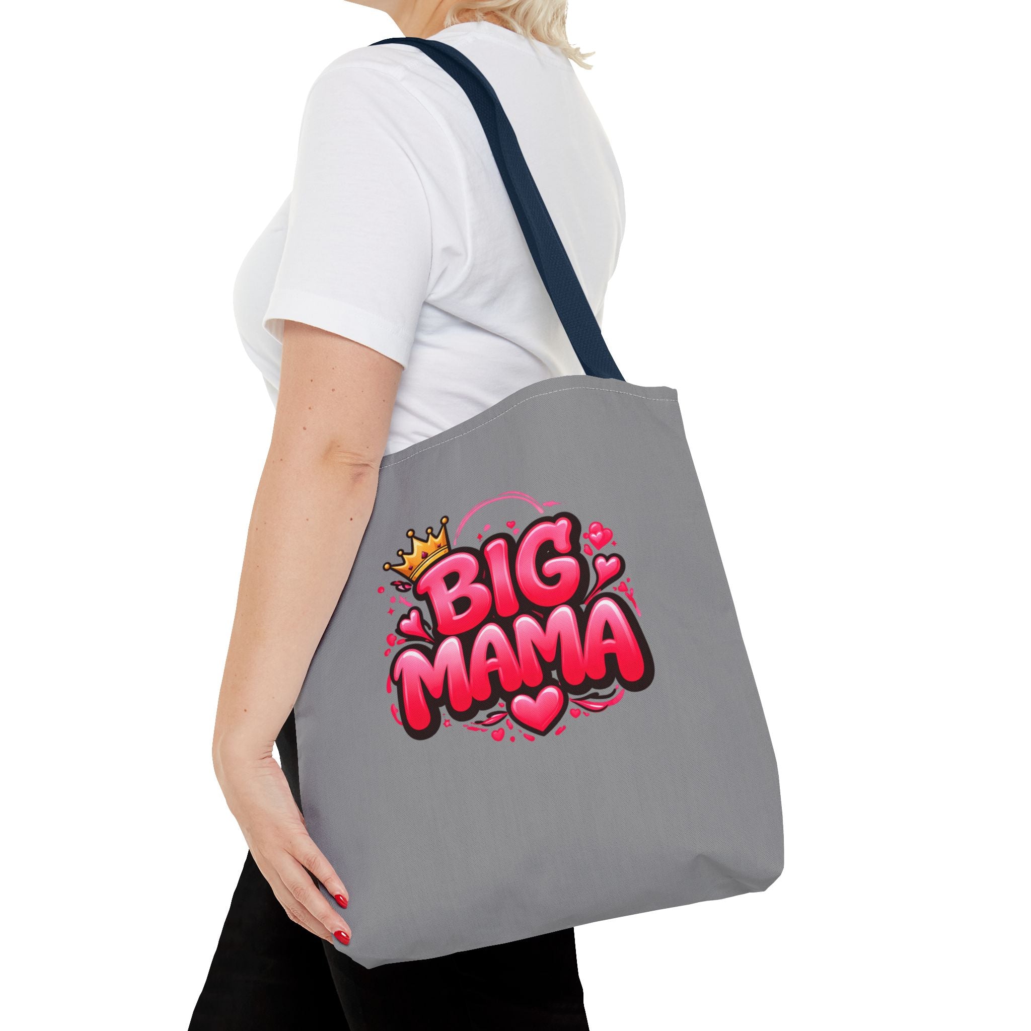Big Mama Tote Bag — Cute Pink Crown Graphic Tote for Moms, Mother’s Day Gift