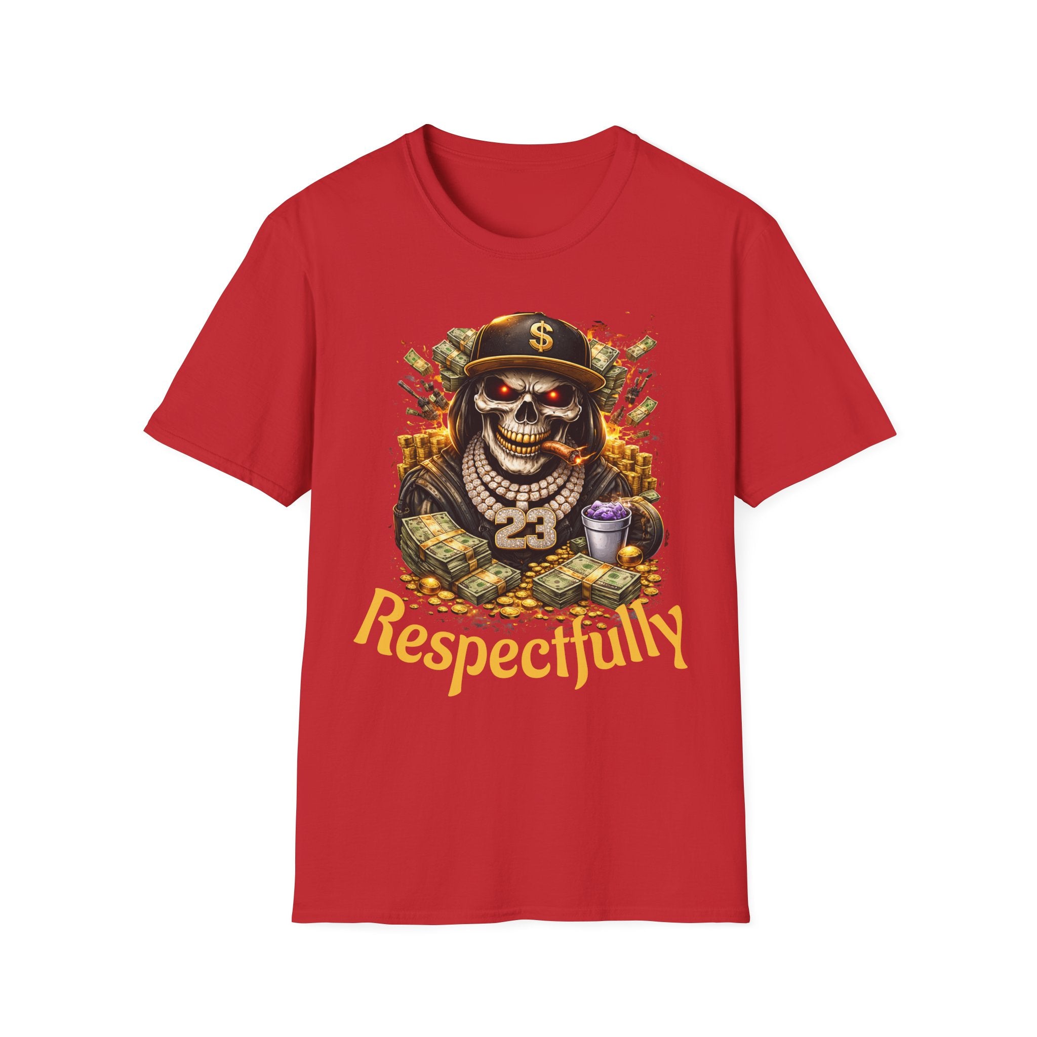 Skull Money Tee — "Respectfully" Streetwear Graphic T-Shirt