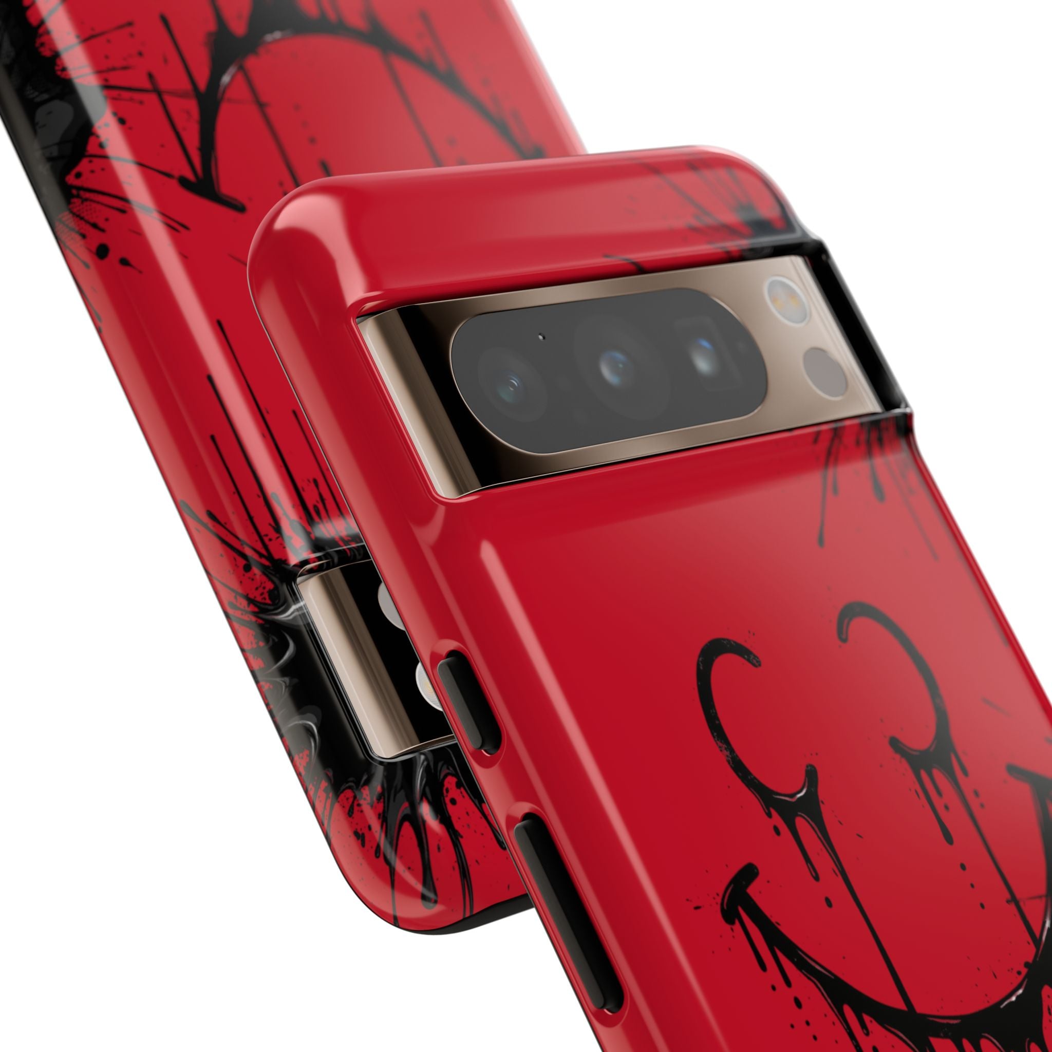 Protective Phone Case — Red Drip Smile Splatter Design