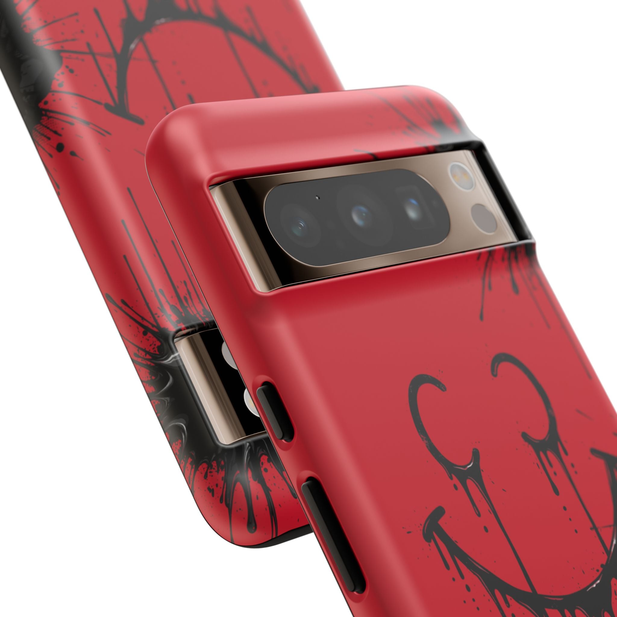 Protective Phone Case — Red Drip Smile Splatter Design