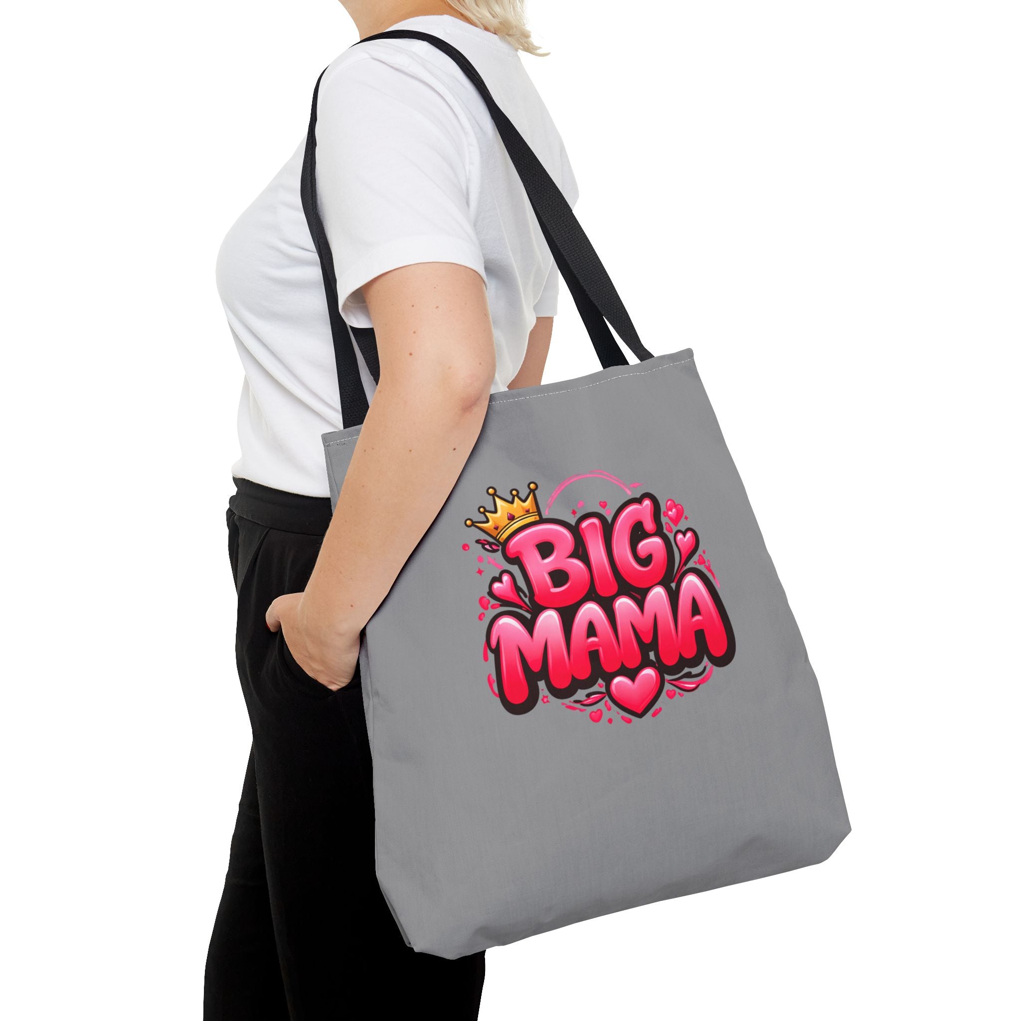 Big Mama Tote Bag — Cute Pink Crown Graphic Tote for Moms, Mother’s Day Gift