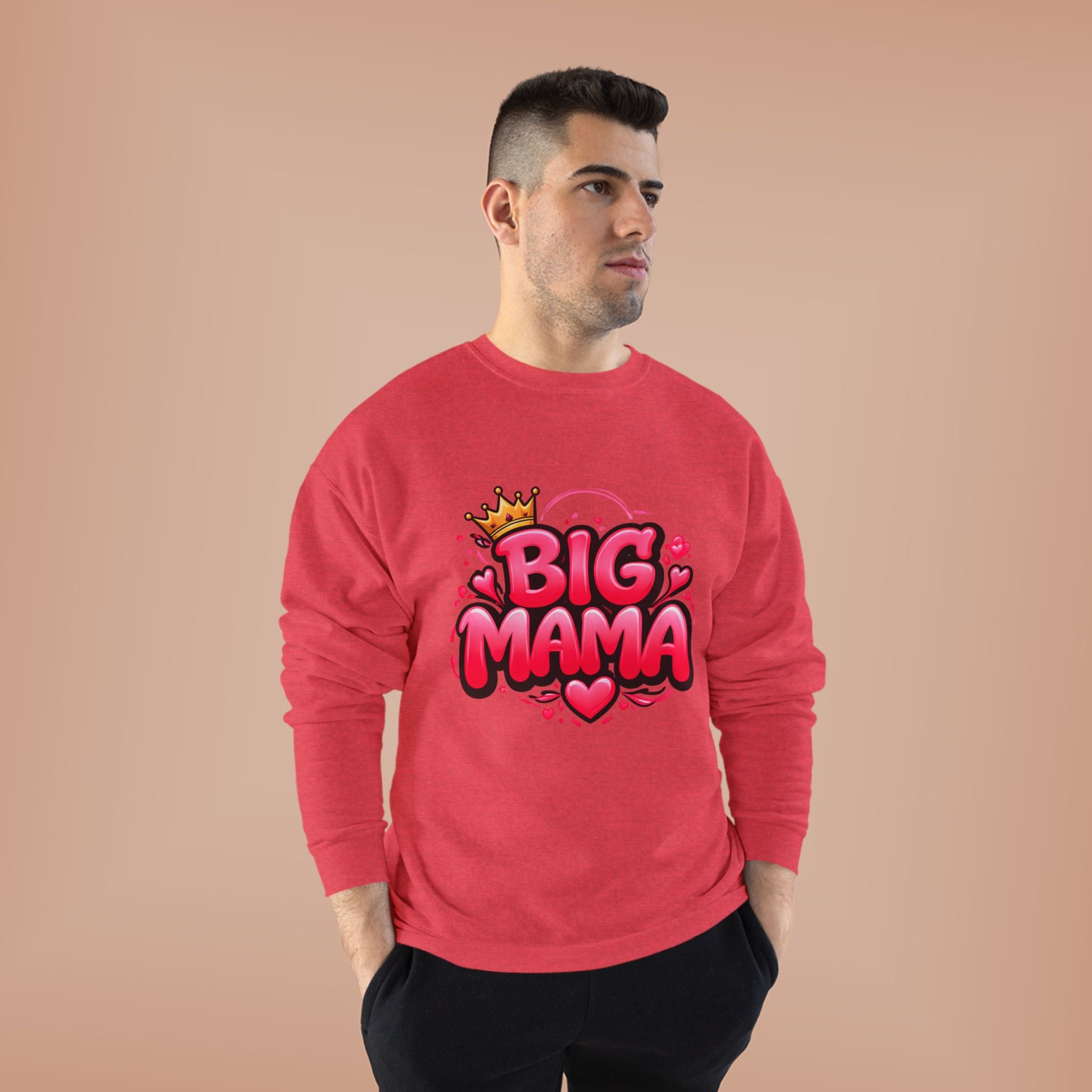 Big Mama Crewneck Sweatshirt — Pink Crown Graphic Mom Gift
