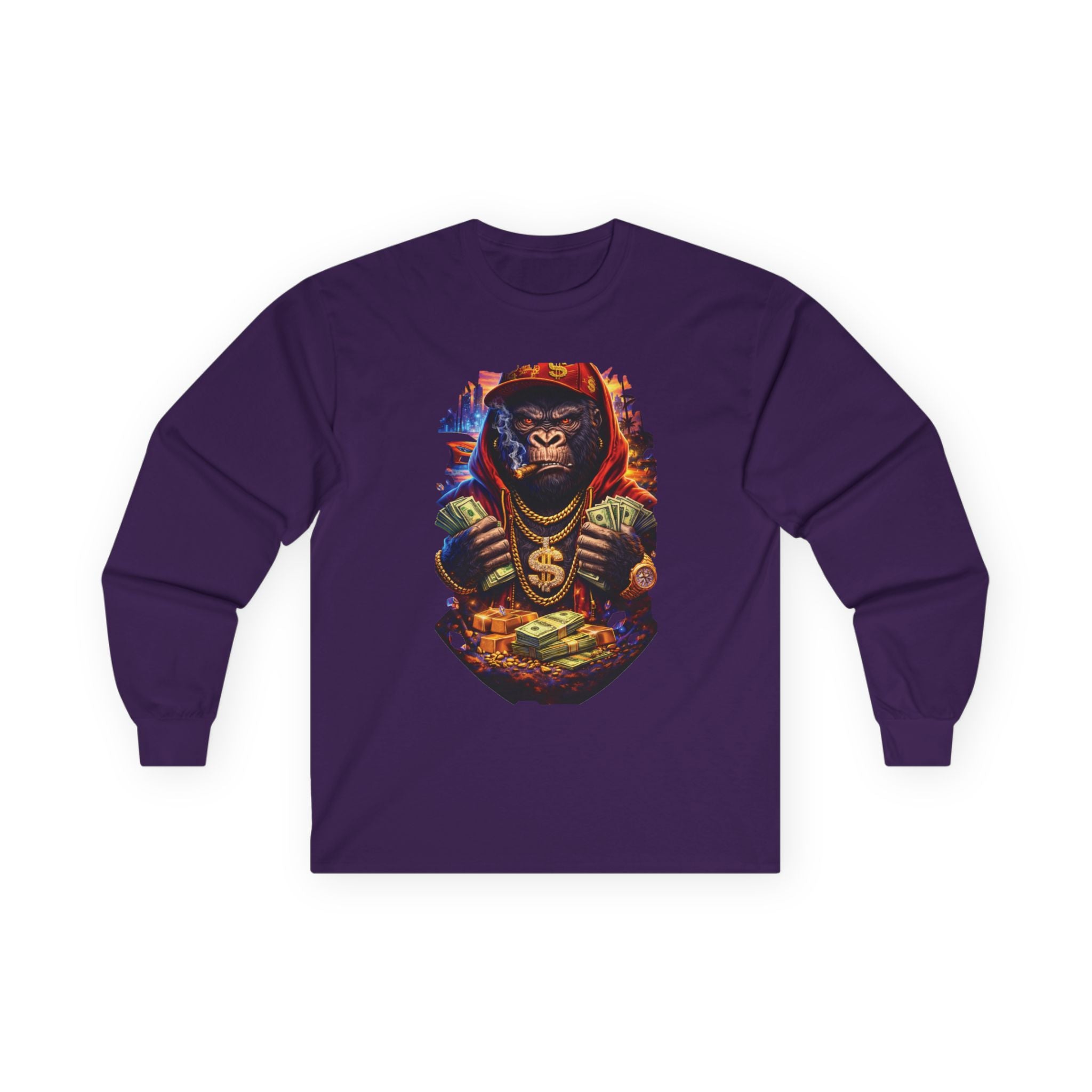Being Broke Is A Choice Long Sleeve Tee — Money Monkey Graphic Shirt