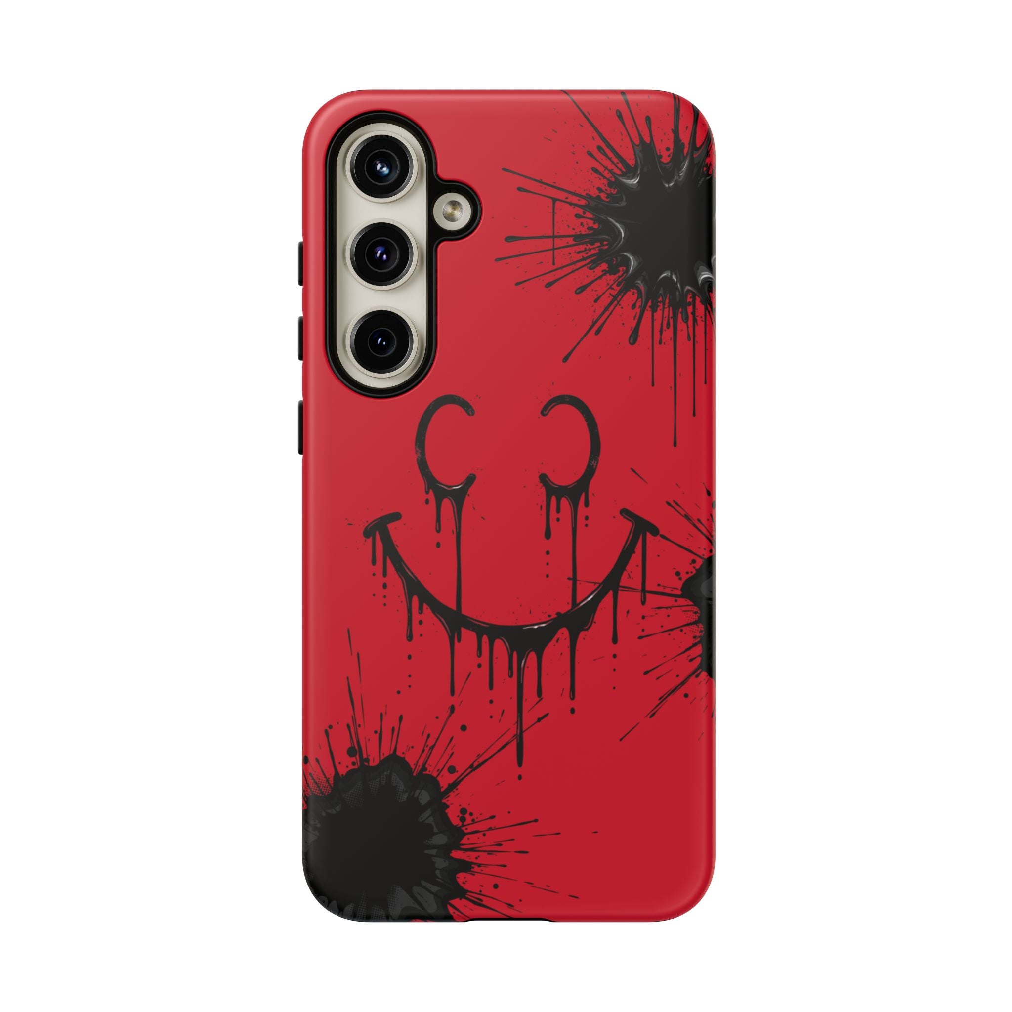Protective Phone Case — Red Drip Smile Splatter Design