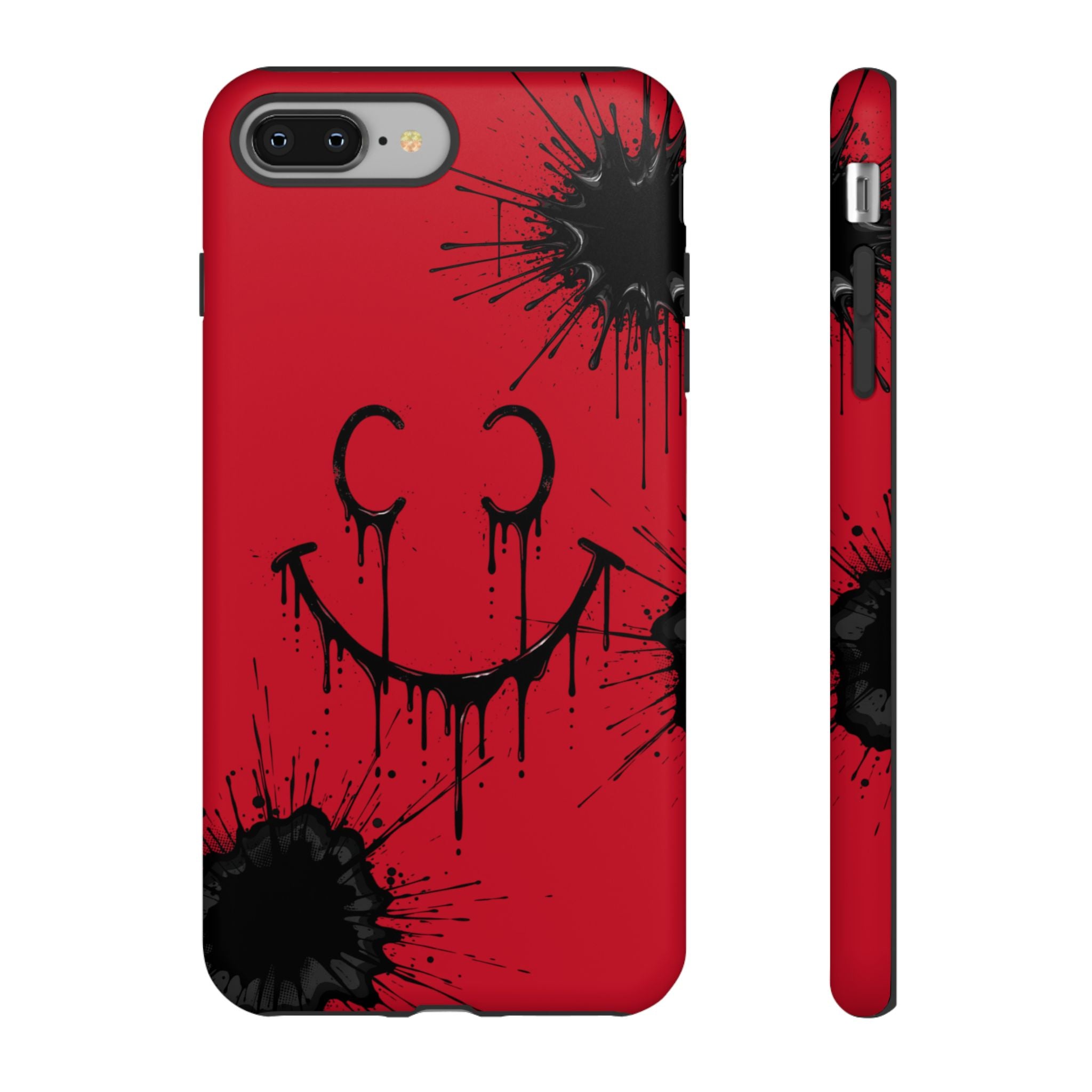 Protective Phone Case — Red Drip Smile Splatter Design
