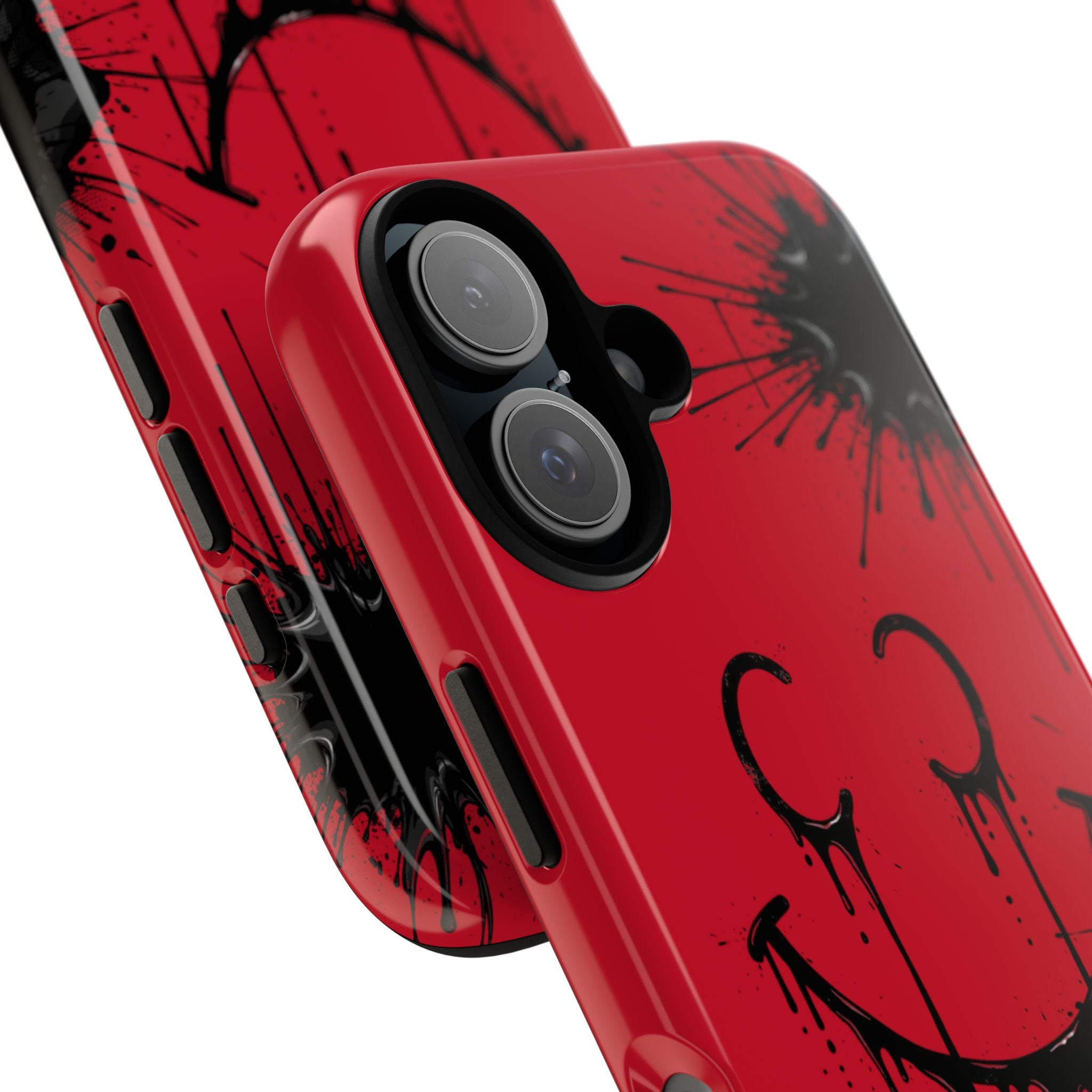Protective Phone Case — Red Drip Smile Splatter Design