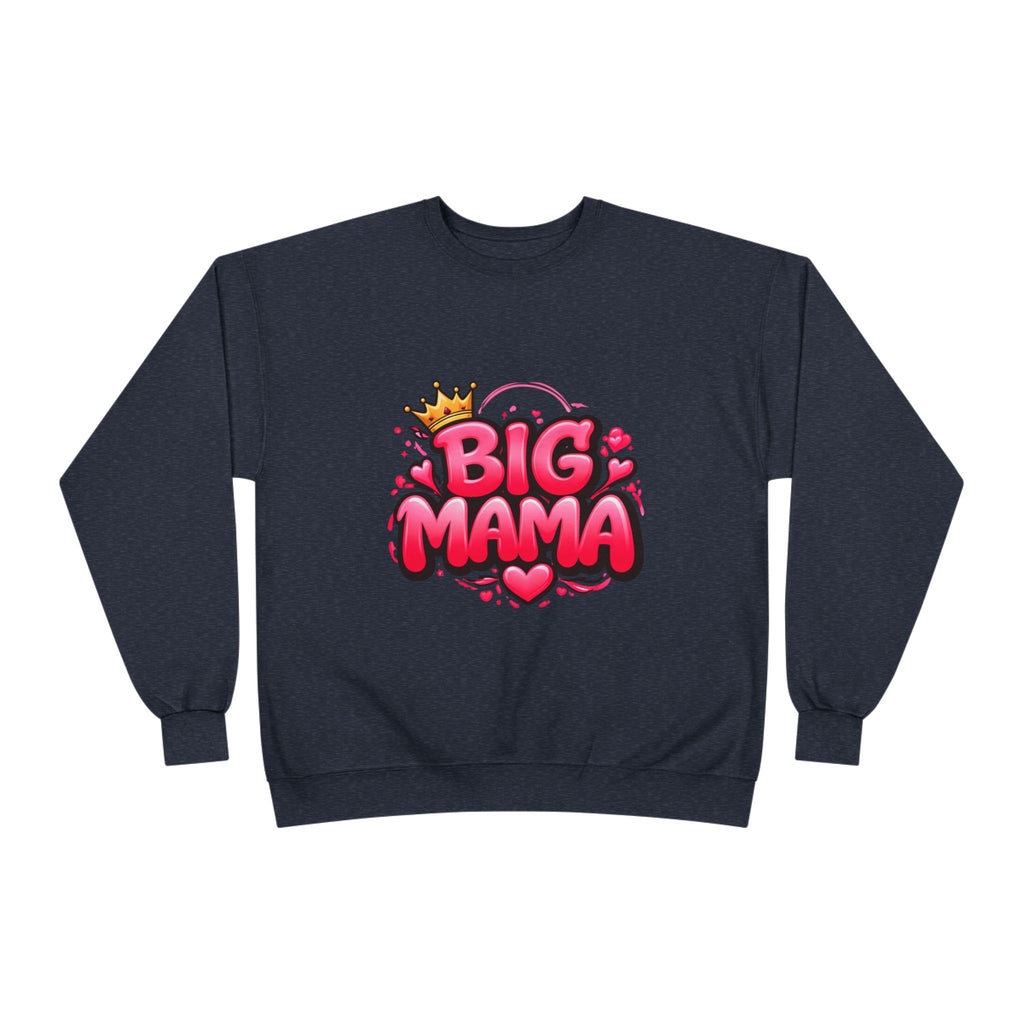Big Mama Crewneck Sweatshirt — Pink Crown Graphic Mom Gift