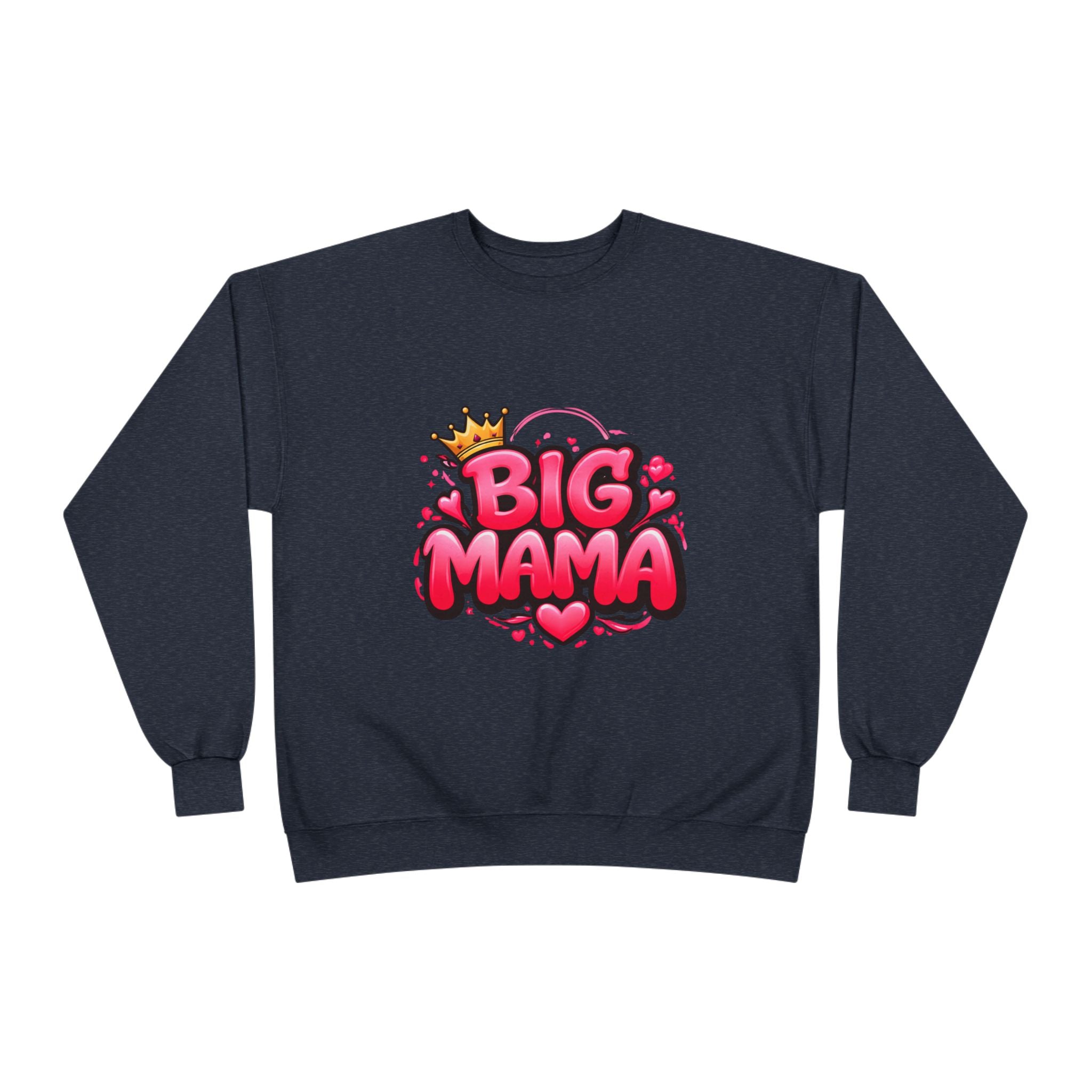 Big Mama Crewneck Sweatshirt — Pink Crown Graphic Mom Gift