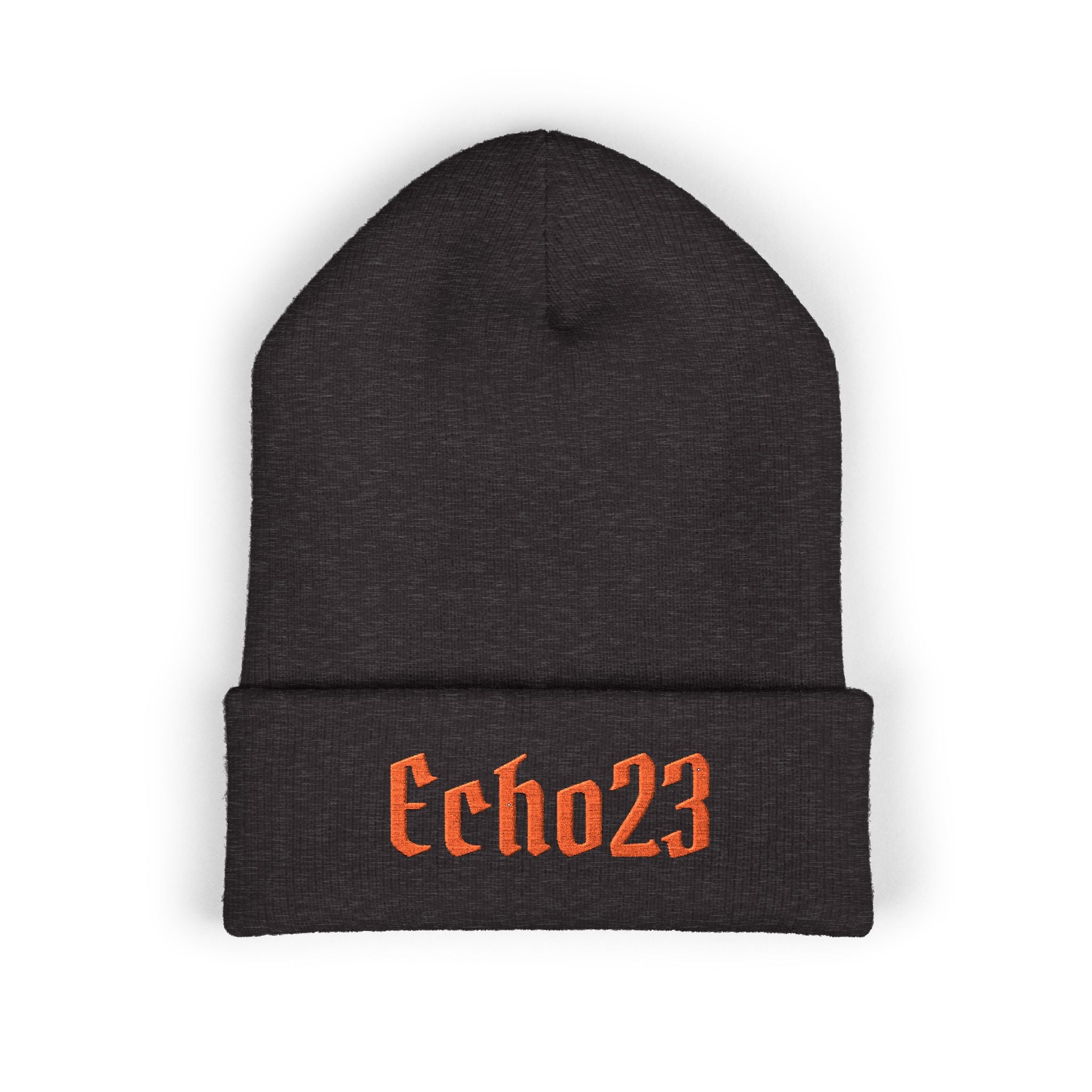 Embroidered 'Echo23' Classic Cuffed Beanie — Cozy Streetwear Knit Hat