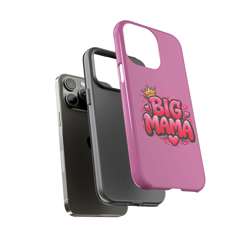 Big Mama Pink Phone Case — Cute Crowned Heart Graphic Tough Case