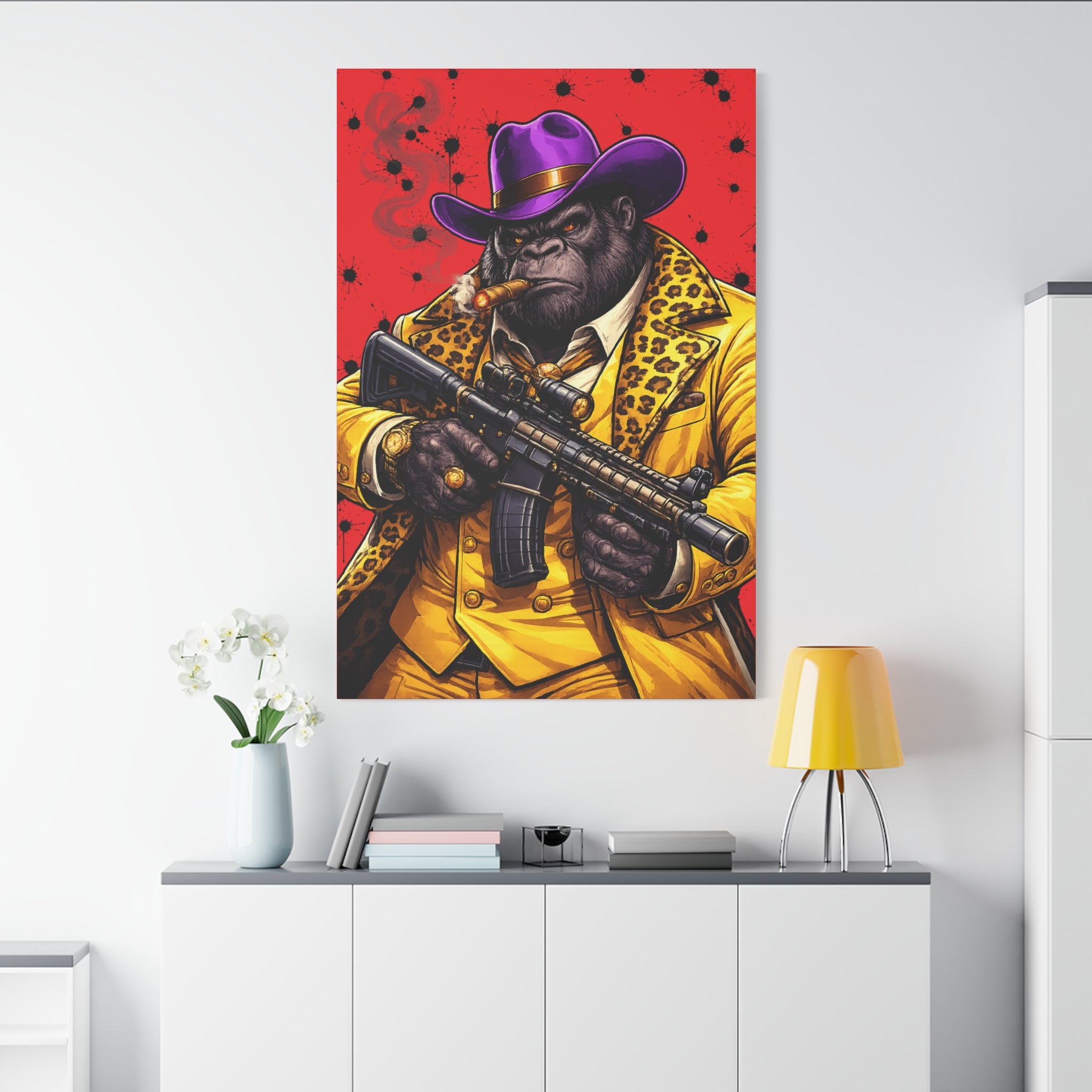 Gorilla Don Pablo Canvas — Bold Pimp-Style Art Print