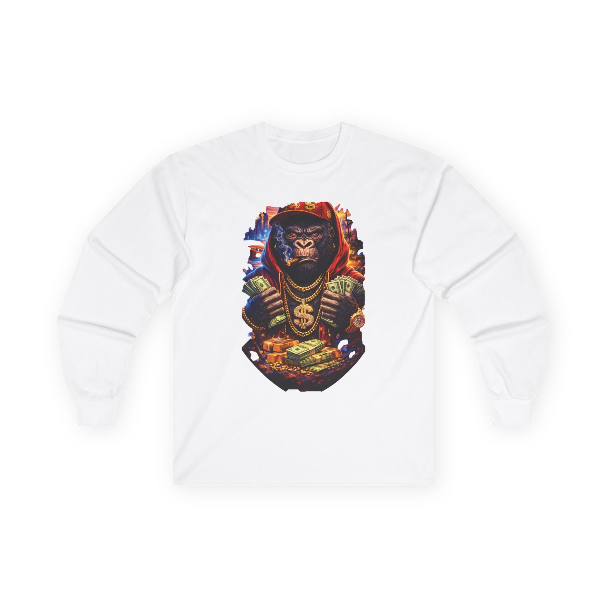Being Broke Is A Choice Long Sleeve Tee — Money Monkey Graphic Shirt