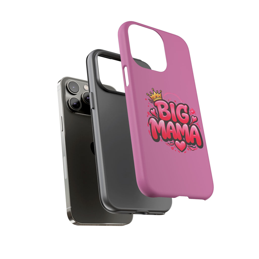 Big Mama Pink Phone Case — Cute Crowned Heart Graphic Tough Case