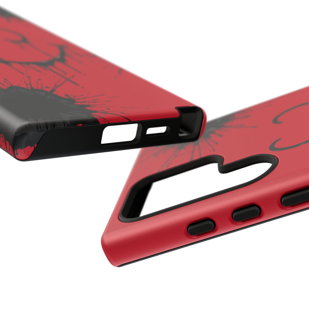 Protective Phone Case — Red Drip Smile Splatter Design