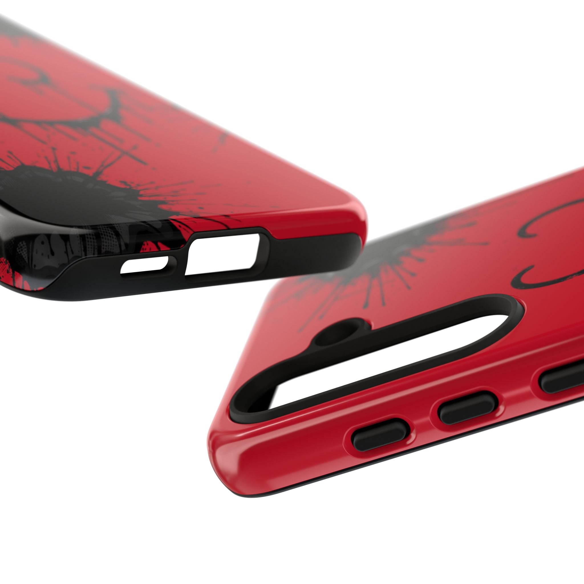 Protective Phone Case — Red Drip Smile Splatter Design