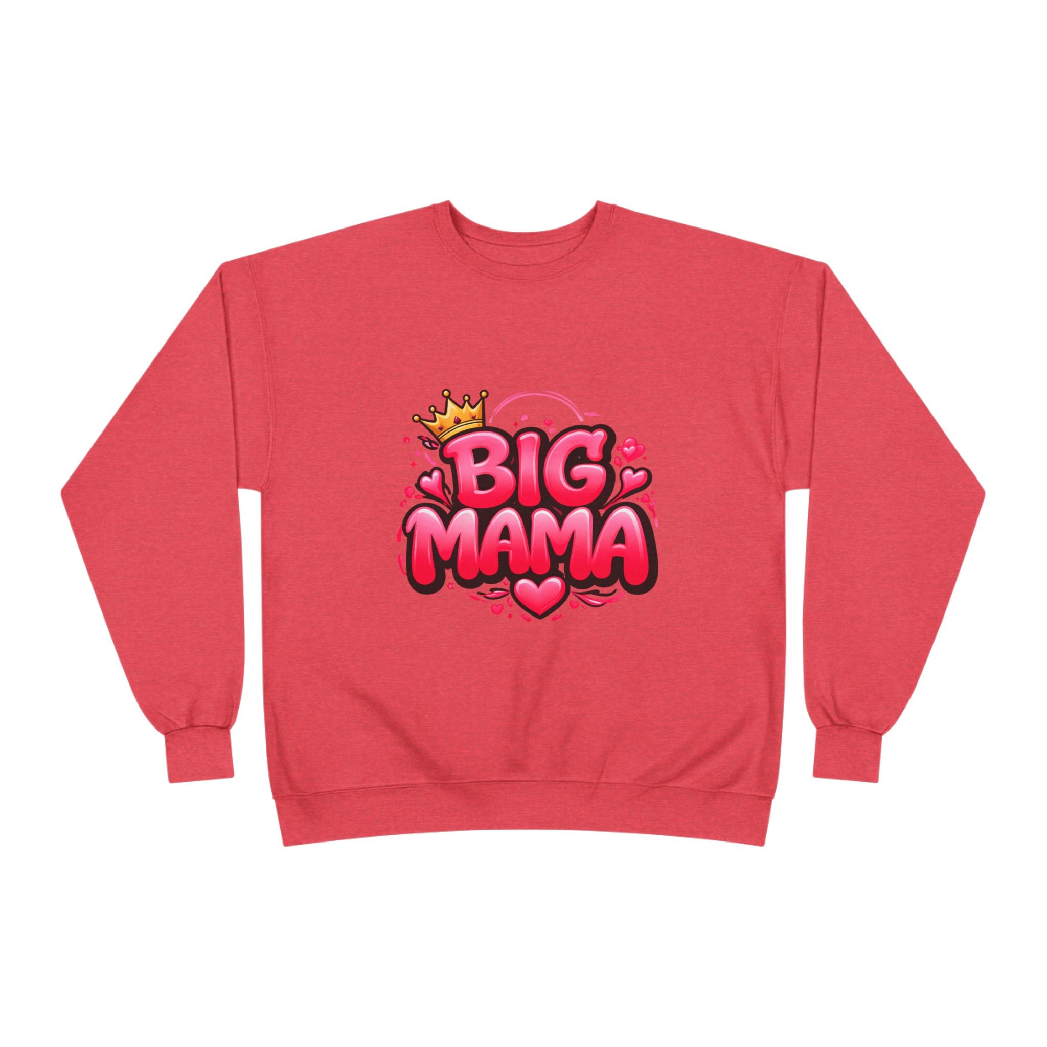Big Mama Crewneck Sweatshirt — Pink Crown Graphic Mom Gift