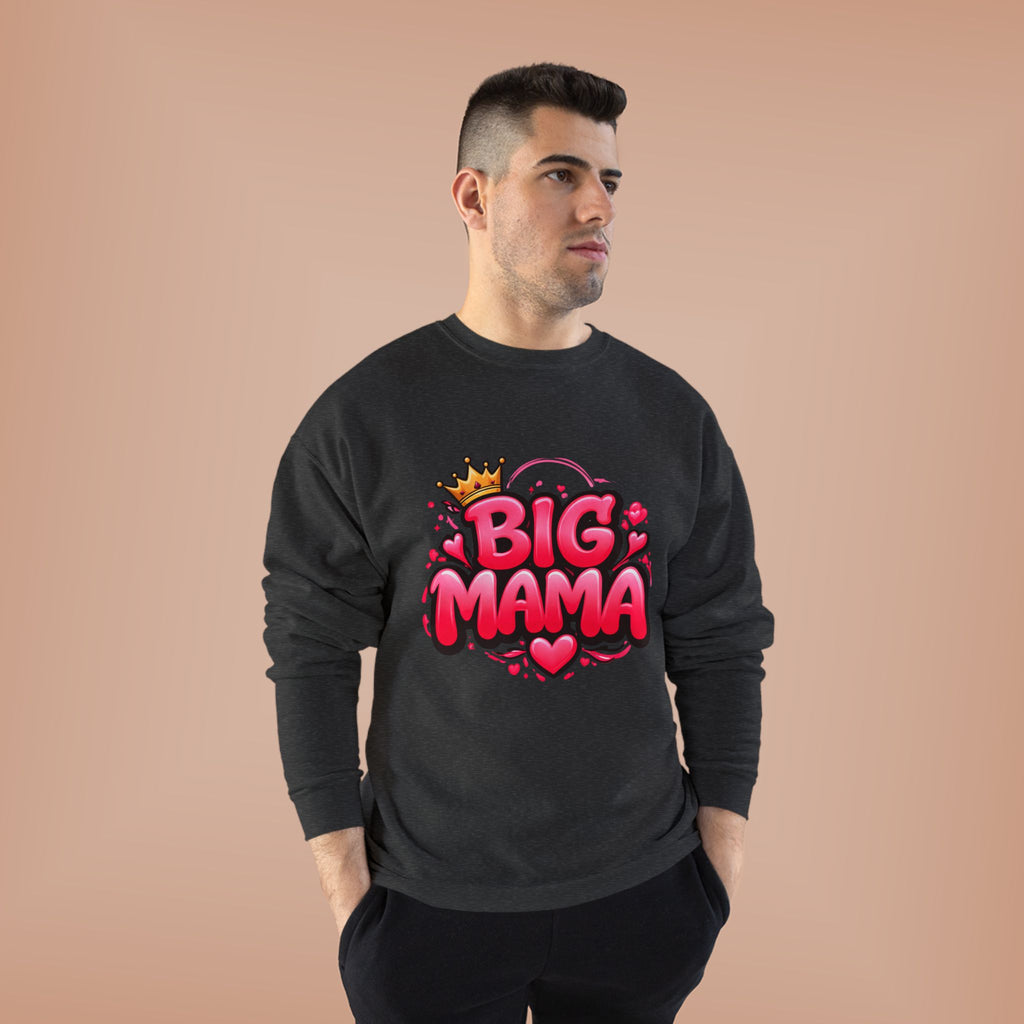 Big Mama Crewneck Sweatshirt — Pink Crown Graphic Mom Gift